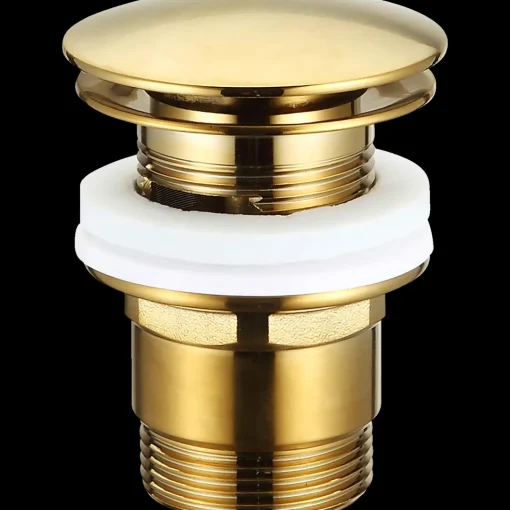 Push pop up bundventil Ø66 børstet guld