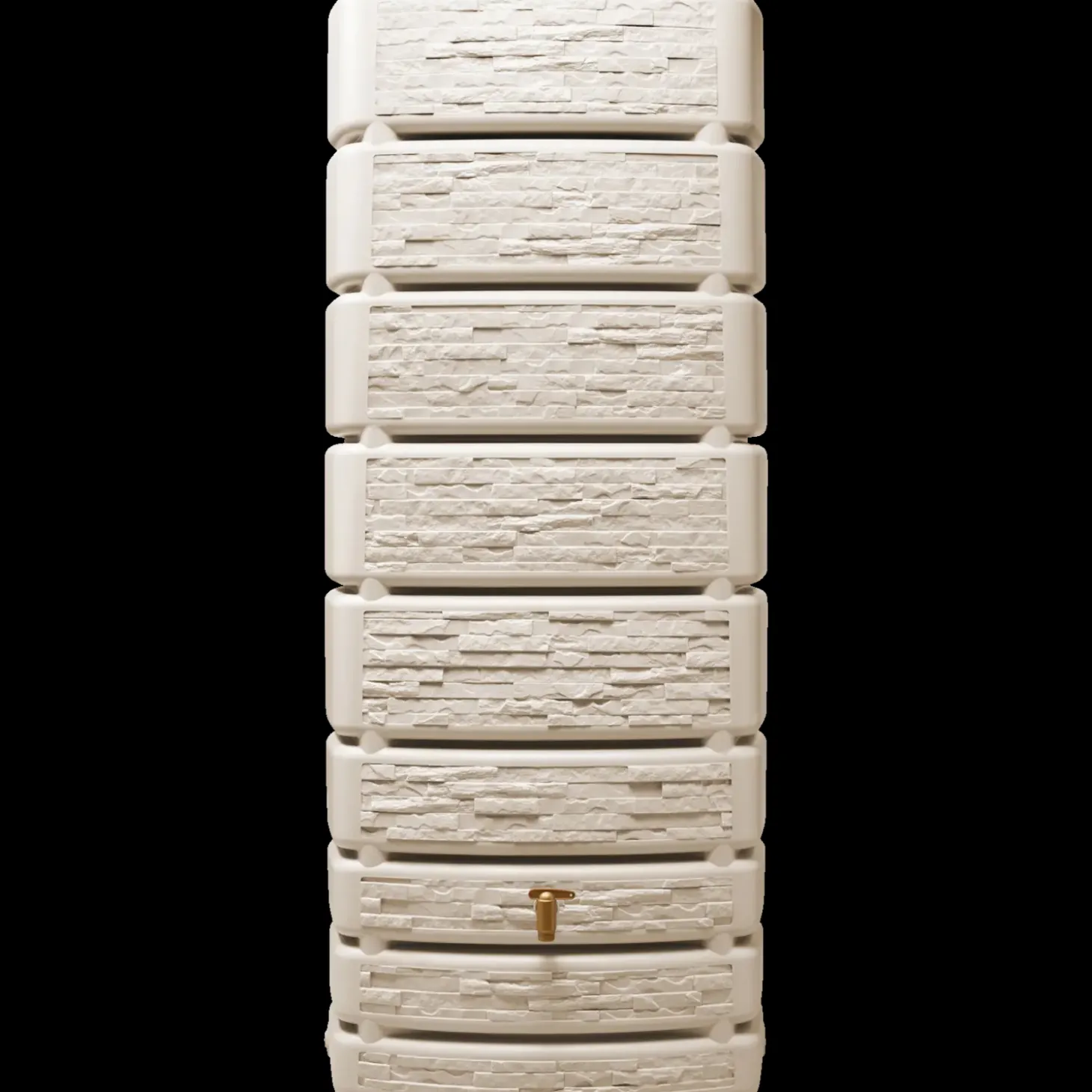 Regnvandstønde 500 L beige t/væg inkl. hane