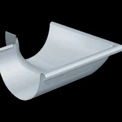 Rheinzink 90° halvrund udv. gering, 280x233x0,7 mm