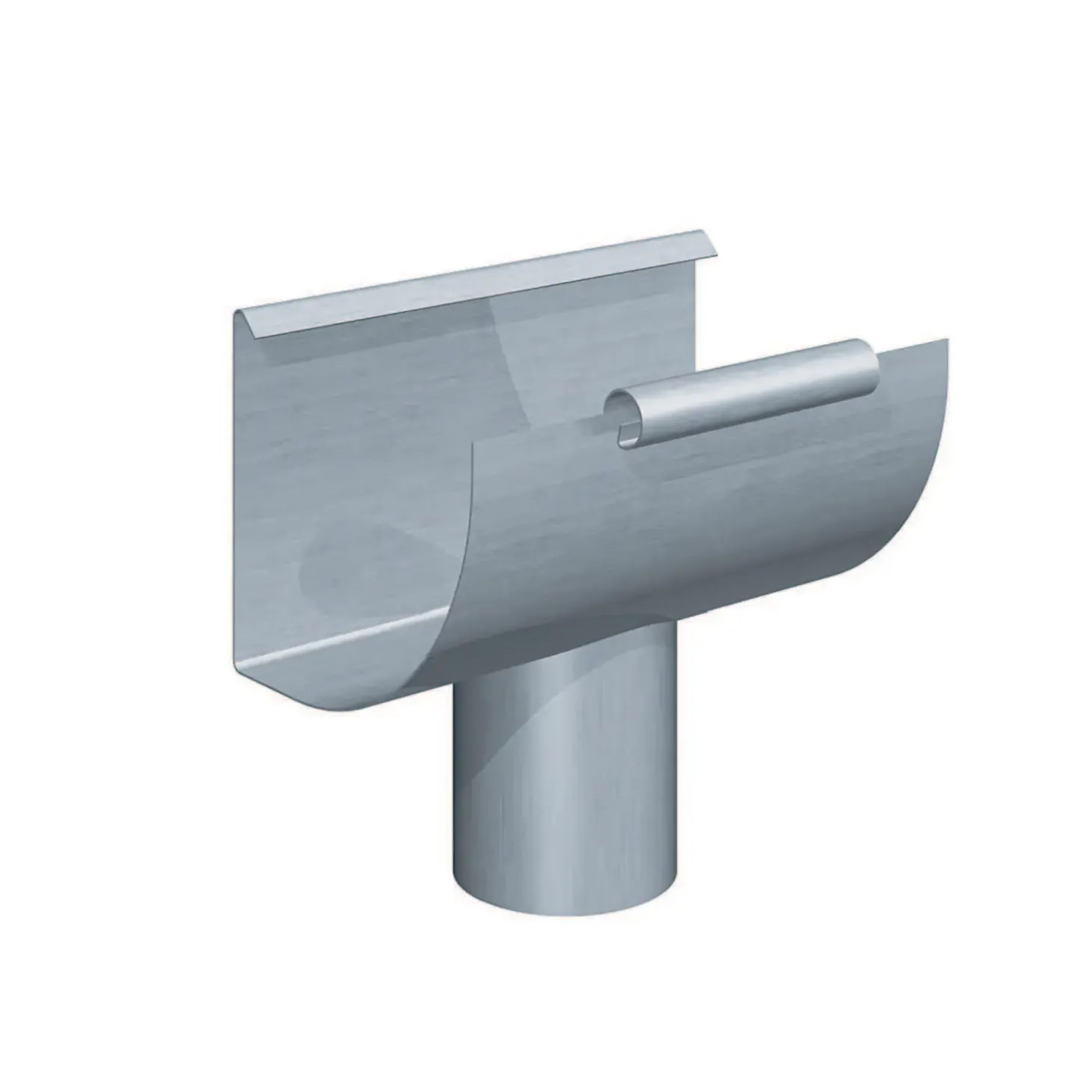 Rheinzink kvartrund tagrende m/tudstykke 333x200x0,7 mm