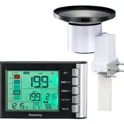Rosenborg RG5360 regnmåler med indendørs termometer