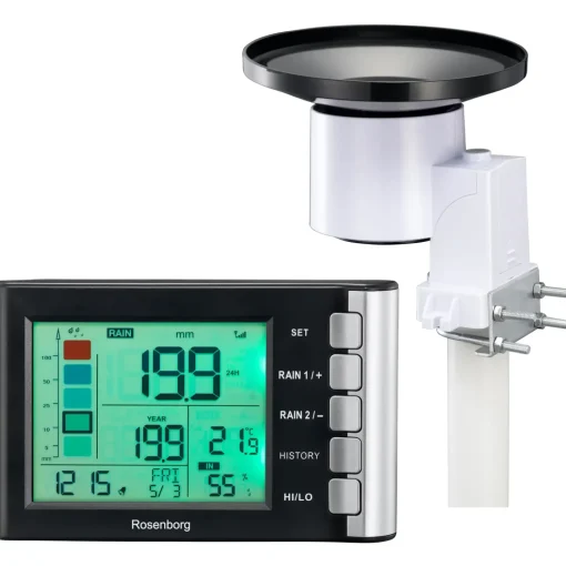 Rosenborg RG5360 regnmåler med indendørs termometer