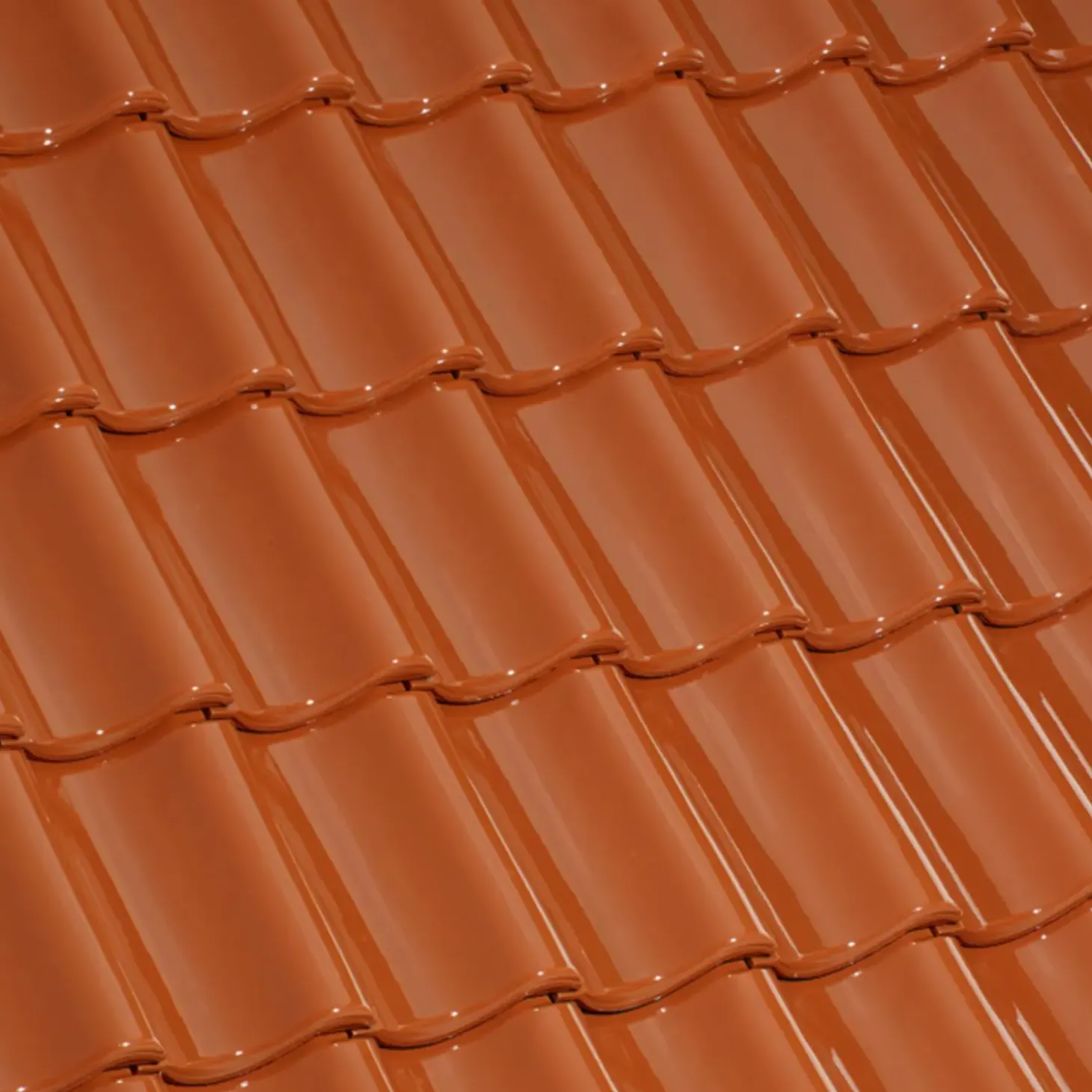 RT857 Laumans vingefalstagsten, okkerbrun glaseret