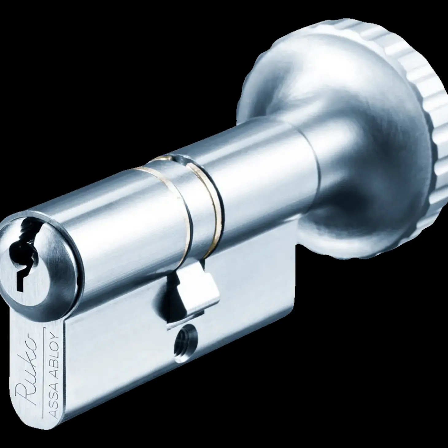 Ruko RB1602 dobbelt profilcylinder m/knop +20c + 10k mm rustfrit look