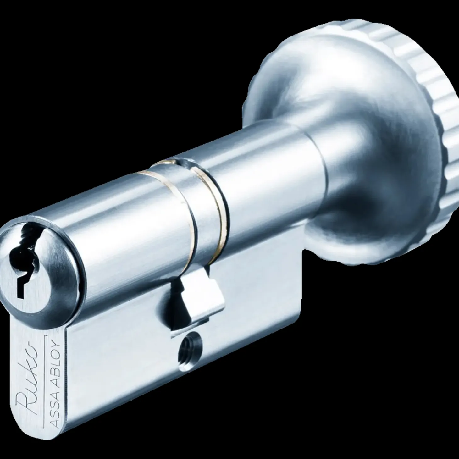 Ruko RB1602 dobbelt profilcylinder m/knop +15c rustfrit look