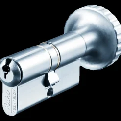 Ruko RB1602 dobbelt profilcylinder m/knop +10c + 10k mm rustfrit look