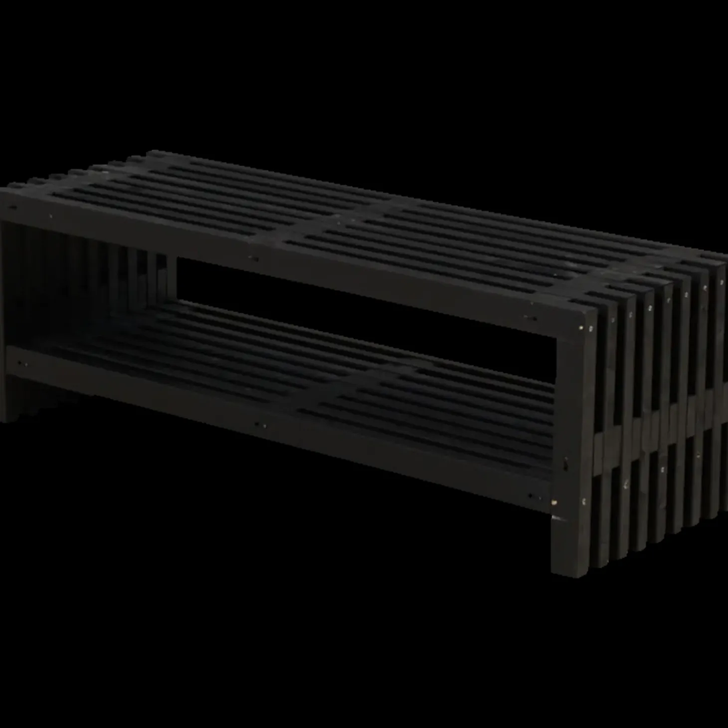 Rustik Trallebænk Design med hylde sort 138x49x45cm