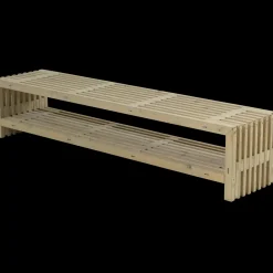 Rustik Trallebænk Design med hylde natur 138x49x45cm