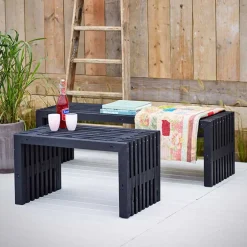 Rustik Trallebænk Design sort 138x49x45 cm