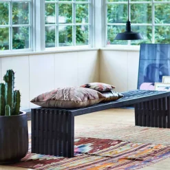 Rustik Trallebænk Design sort 138x49x45 cm