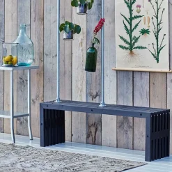Rustik Trallebænk Design sort 138x36x45 cm