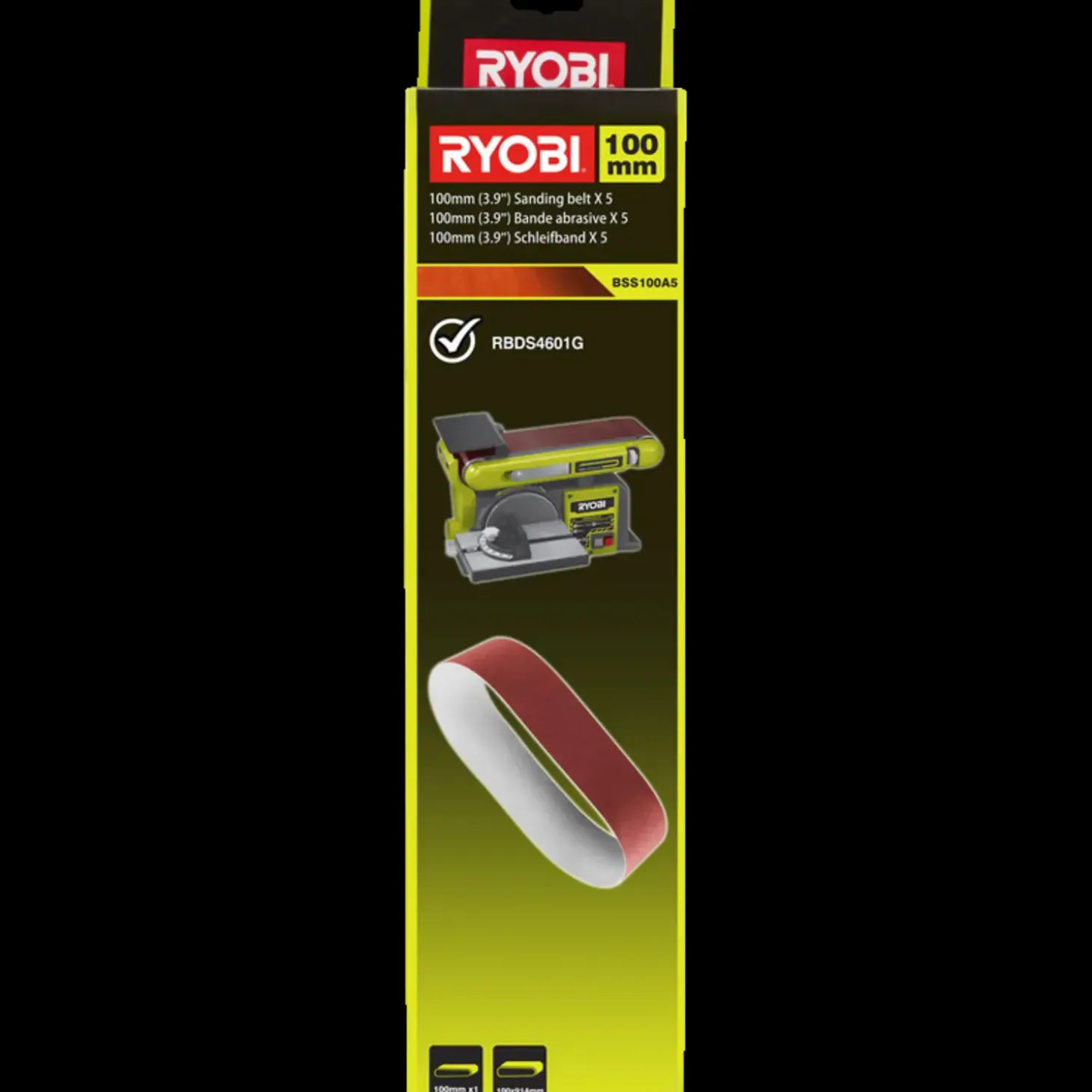 Ryobi BSS100A5 slibebånd 100x914 mm K80 5 stk