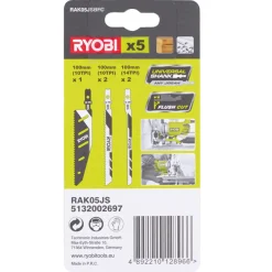 Ryobi RAK05JSBFC stiksavsklinger træ og plastik 5 stk