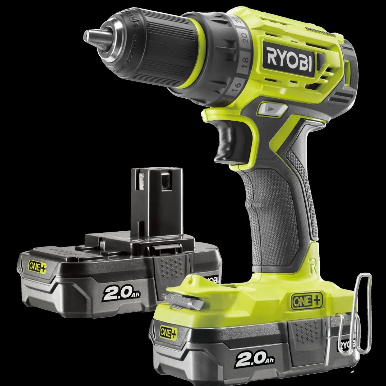 Ryobi R18DD7-220S bore-/skruemaskine 18V ONE+ 2x2,0 Ah