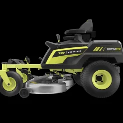Ryobi RY72ZTRX107-210 72V 107 cm zero turn plæneklipper 2x10 Ah batt.
