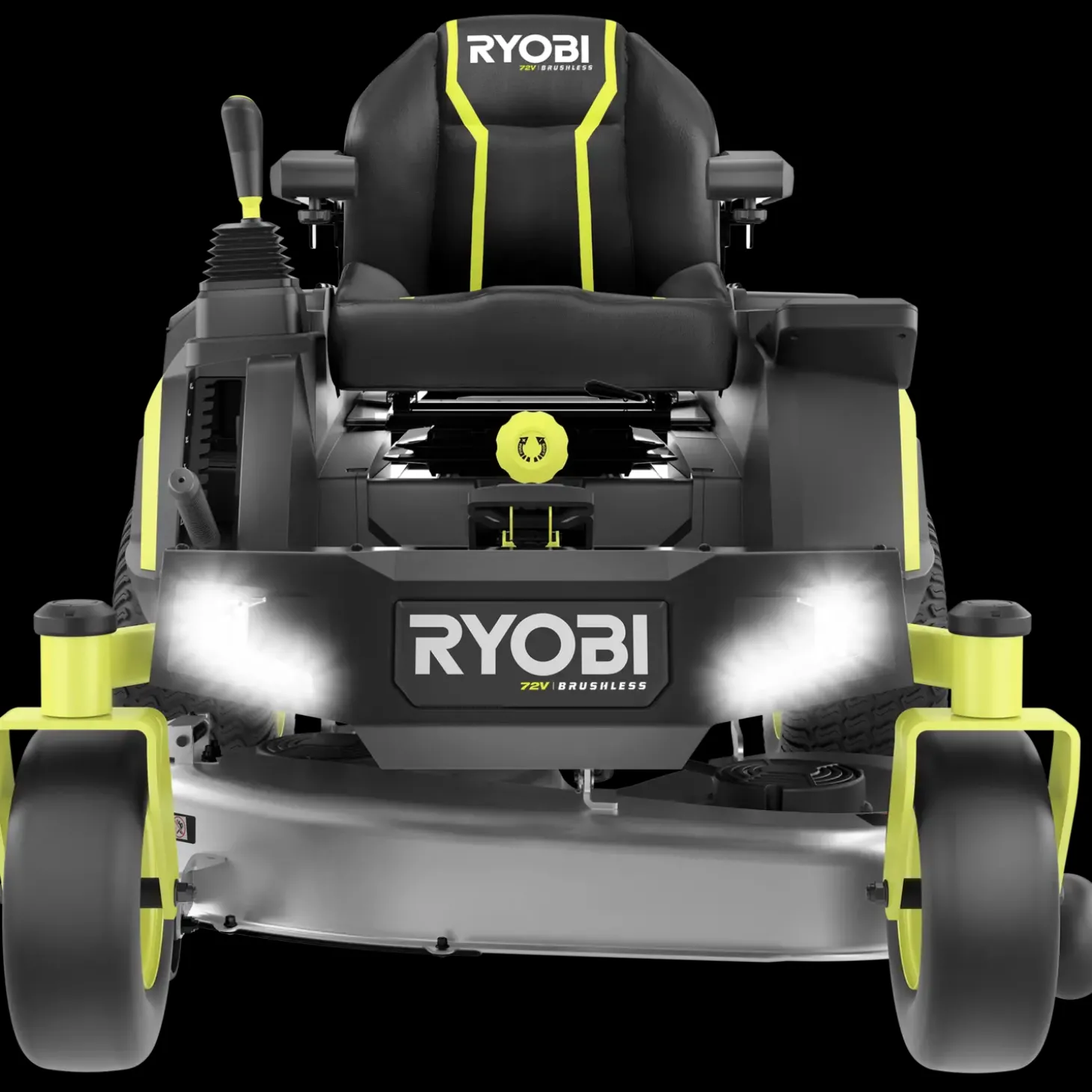 Ryobi RY72ZTRX107-210 72V 107 cm zero turn plæneklipper 2x10 Ah batt.