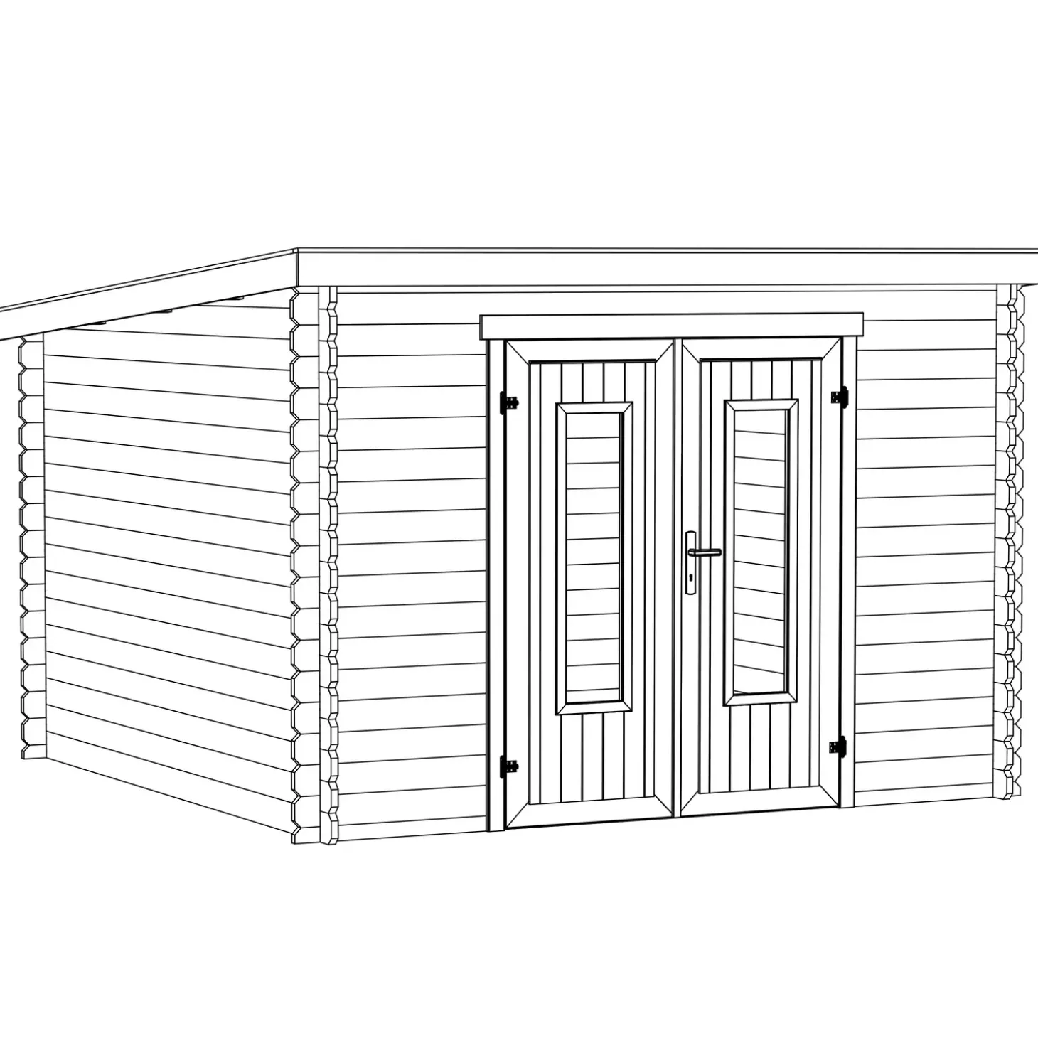 Sacramento hytte/redskabsrum med dobbeltdør, 8,2 m²
