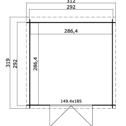 Sacramento hytte/redskabsrum med dobbeltdør, 8,2 m²