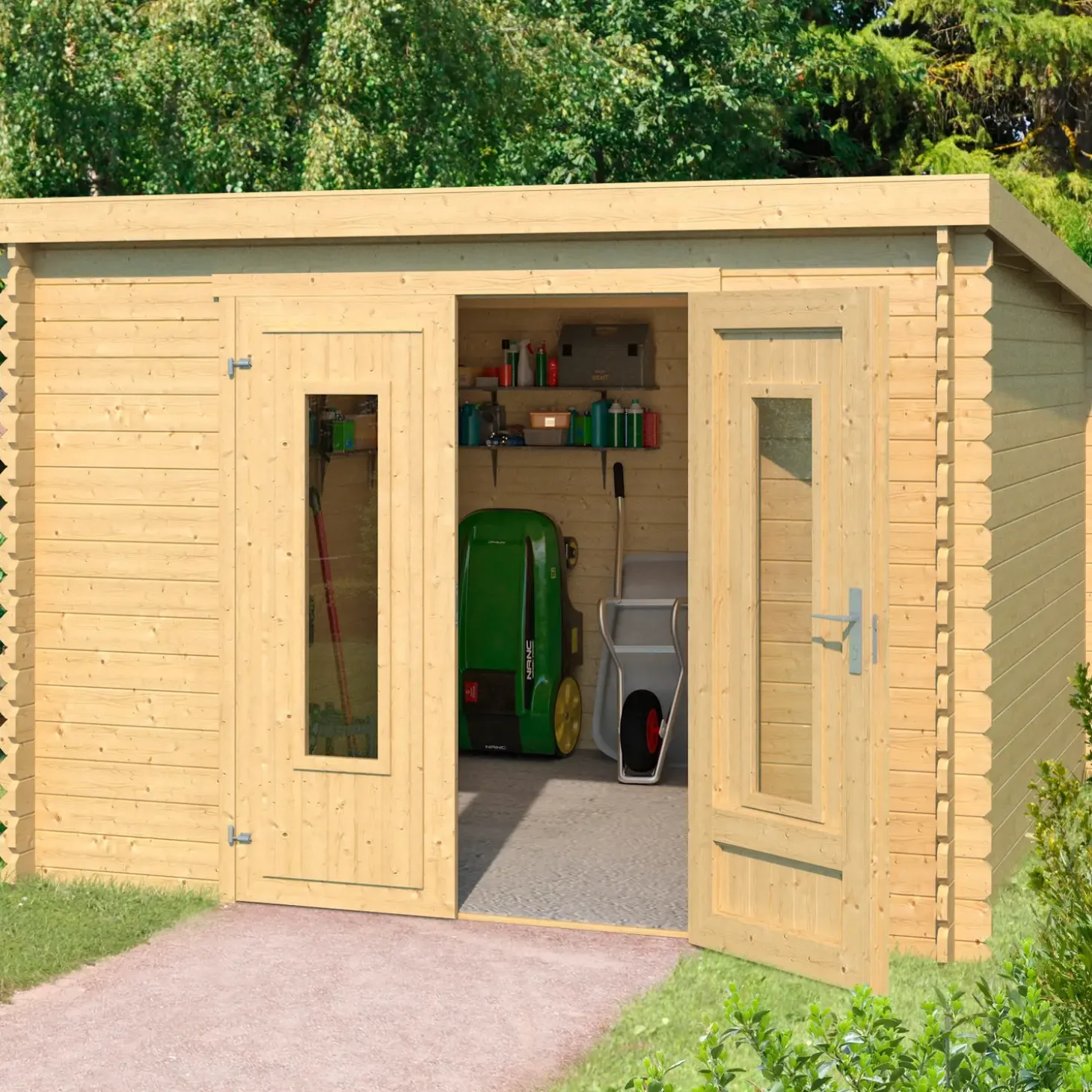 Sacramento hytte/redskabsrum med dobbeltdør, 8,2 m²