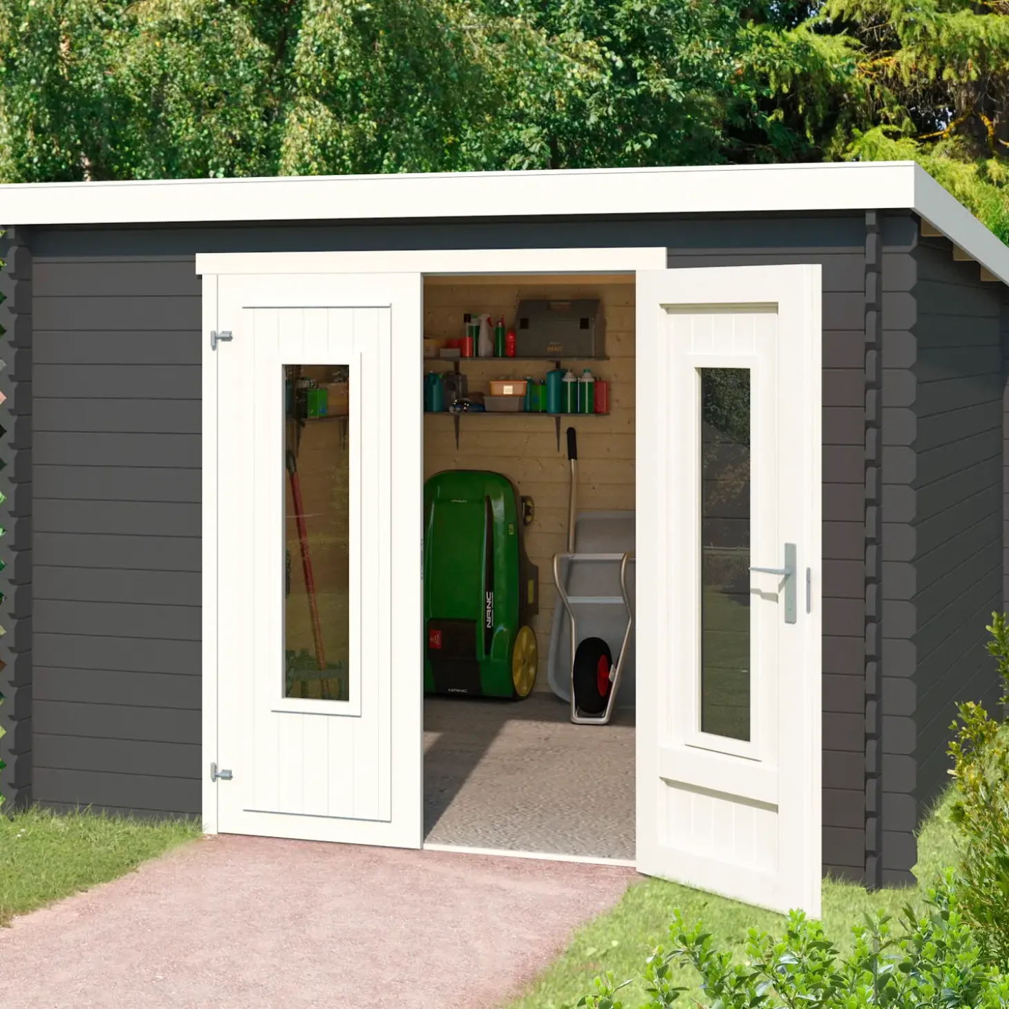 Sacramento hytte/redskabsrum med dobbeltdør, 8,2 m²