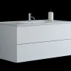 Scanbad Aria badmøbel m/vask, 2 skuffer, push open, hvid mat 81 cm