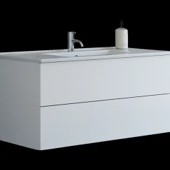 Scanbad Aria badmøbel m/vask, 2 skuffer, push open, hvid mat 81 cm