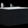Scanbad Aria badmøbel m/vask, 2 skuffer, push open, sort eg 81 cm