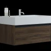 Scanbad badmøbel m/Asyre vask/højre, 1 skuffe, brun eg 81 cm
