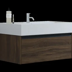 Scanbad badmøbel m/Asyre vask/højre, 1 skuffe, brun eg 81 cm