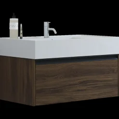 Scanbad badmøbel m/Asyre vask/højre, 1 skuffe, brun eg 81 cm