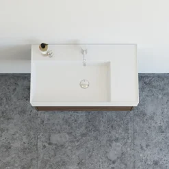 Scanbad badmøbel m/Asyre vask/højre, 1 skuffe, brun eg 81 cm