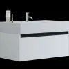 Scanbad badmøbel m/Asyre vask/venstre, 1 skuffe, hvid mat 81 cm