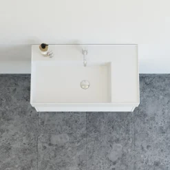 Scanbad badmøbel m/Asyre vask/venstre, 1 skuffe, hvid mat 81 cm