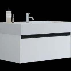 Scanbad badmøbel m/Asyre vask/venstre, 1 skuffe, hvid mat 81 cm