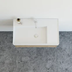 Scanbad badmøbel m/Asyre vask/venstre, 1 skuffe, natur eg 81 cm