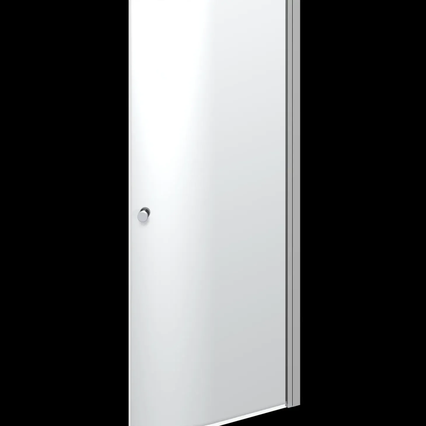 Scanbad brusedør E - halvrund klart satin/klart glas, model 100