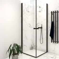 Scanbad brusedør 79x200 cm mat sort