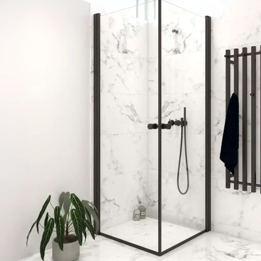 Scanbad brusedør 79x200 cm mat sort