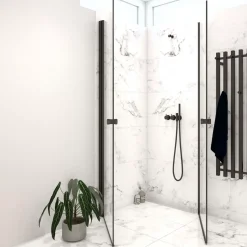 Scanbad brusedør 79x200 cm mat sort