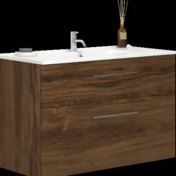 Scanbad Delta vaskeskab m/Karat vask 100 cm brun eg