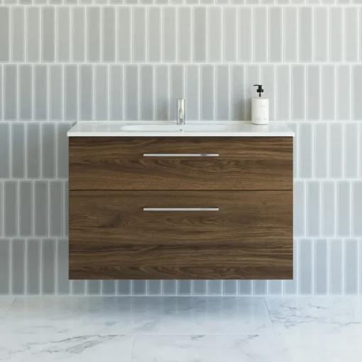 Scanbad Delta vaskeskab m/Karat vask 100 cm brun eg