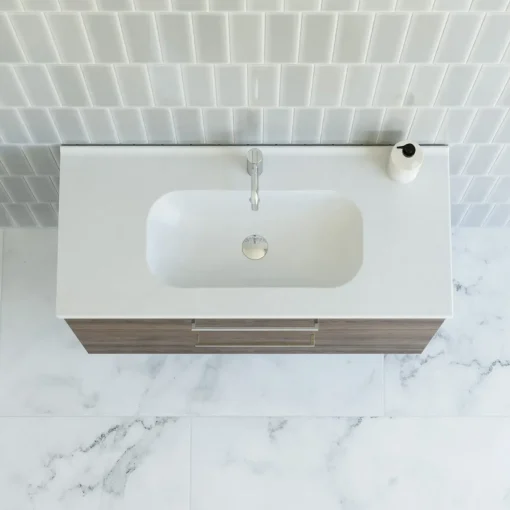 Scanbad Delta vaskeskab m/Karat vask 100 cm brun eg