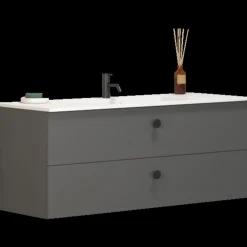 Scanbad Delta vaskeskab m/Micca vask 120 cm mat grå