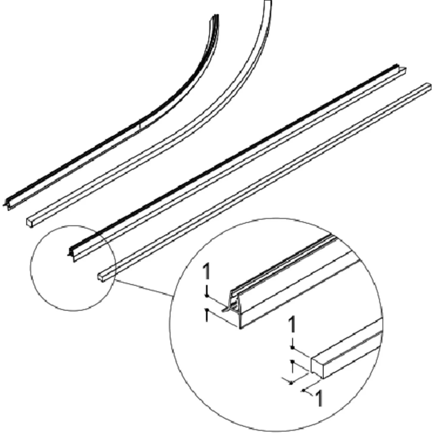 Scanbad drypliste ekstra høj til halvrunde døre 2stk