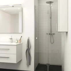 Scanbad Foldedør m/anslagsliste  200x80 cm satin/klar gas