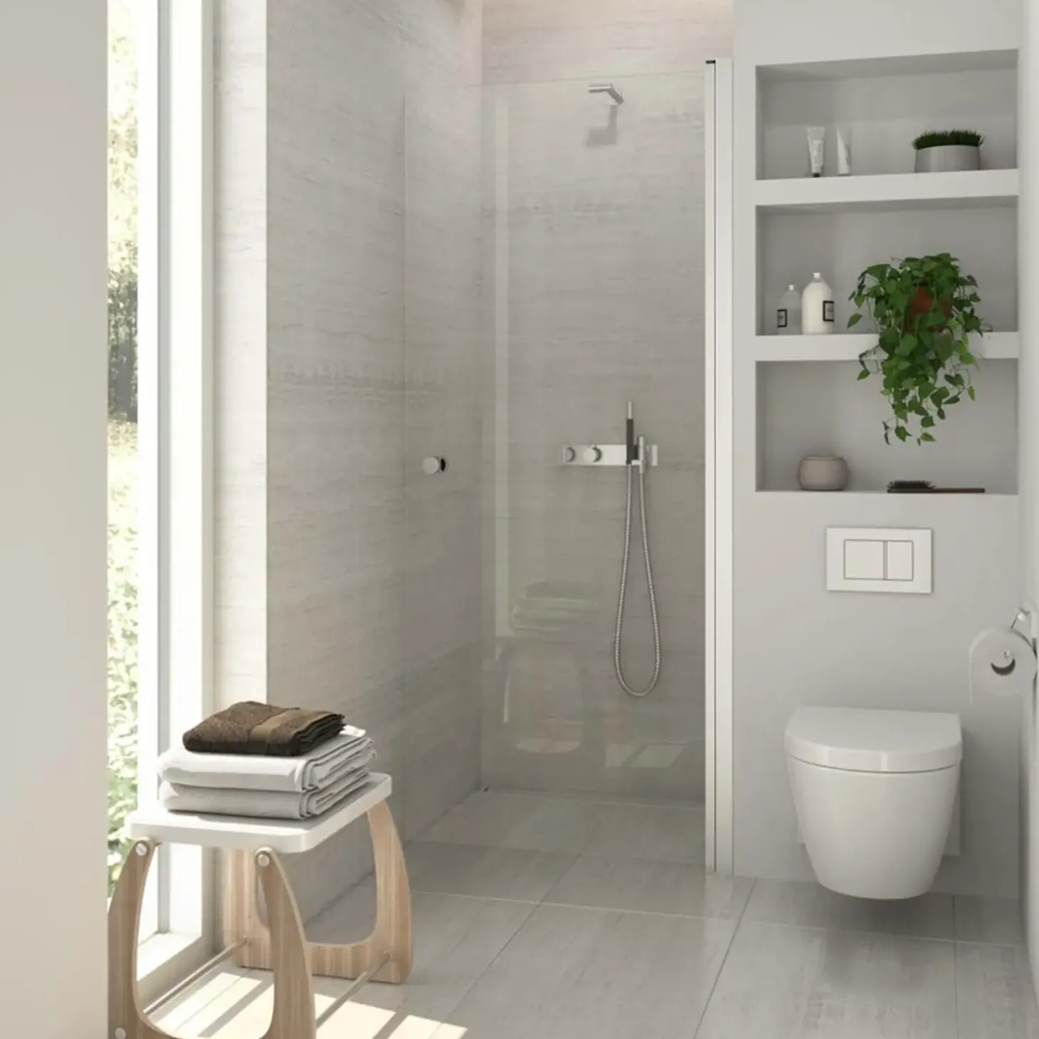 Scanbad Match brusedør satin/klartglas 200x70 cm