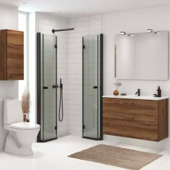 Scanbad Match foldbar brusedør 69x200 cm mat sort