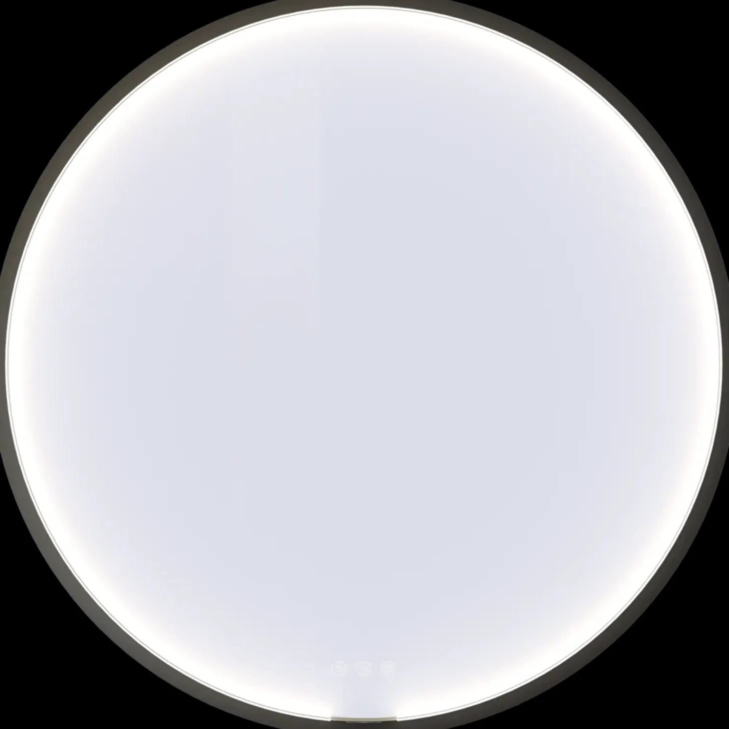 Scanbad Moon rammespejl Ø75 cm, sort, lysstyring