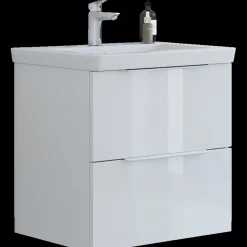 Scanbad Multo badmøbel m/Lazuli vask, 2 skuffer højglans hvid 62,7 cm
