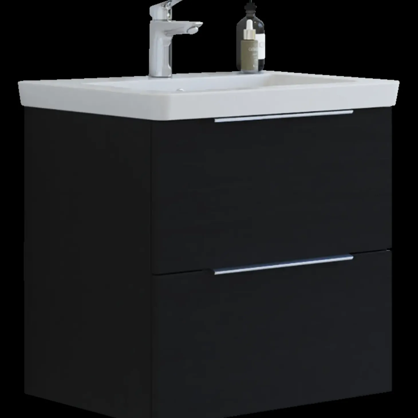 Scanbad Multo badmøbel m/Lazuli vask, 2 skuffer sort 62,7 cm